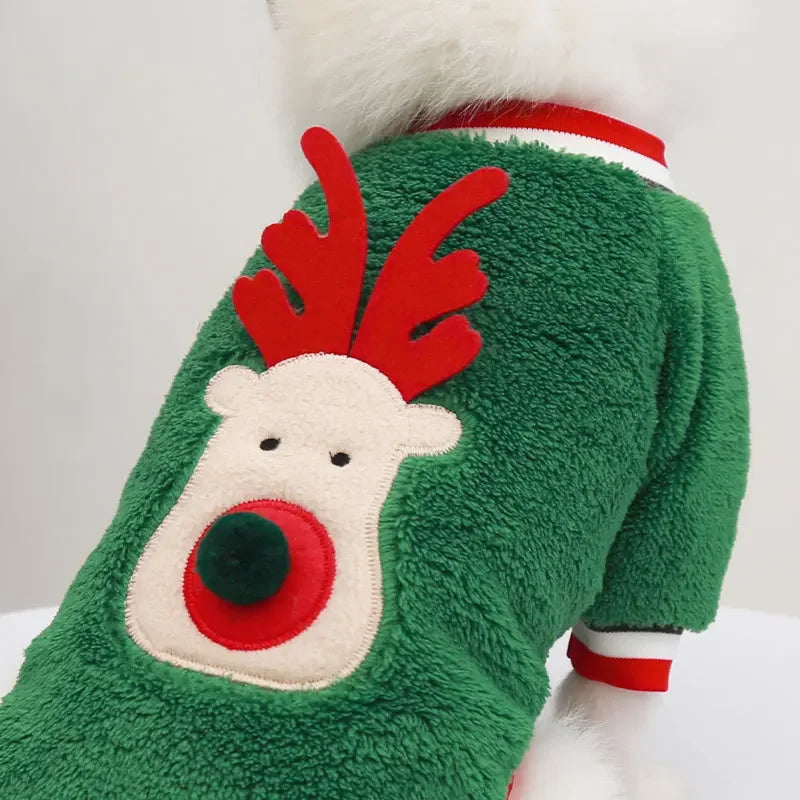 Christmas Dog Clothes – Warm Elk/Santa Hoodie