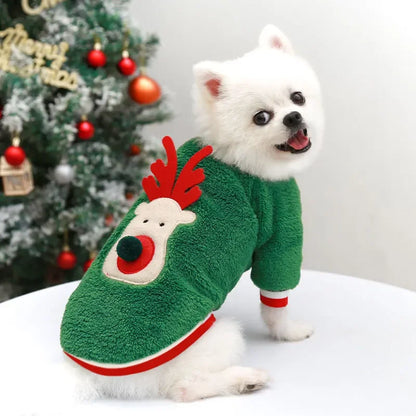 Christmas Dog Clothes – Warm Elk/Santa Hoodie