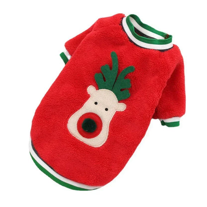 Christmas Dog Clothes – Warm Elk/Santa Hoodie